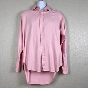 T M Lewin Mens 16/33 100 % Cotton Luxury Pink Long Sleeve Button Up French Cuff